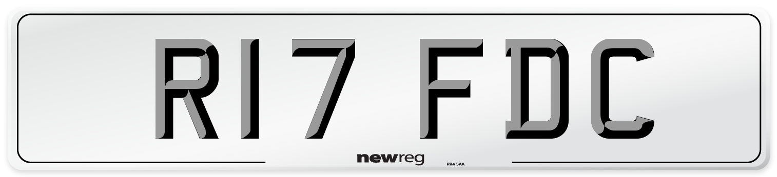 R17 FDC Number Plate from New Reg